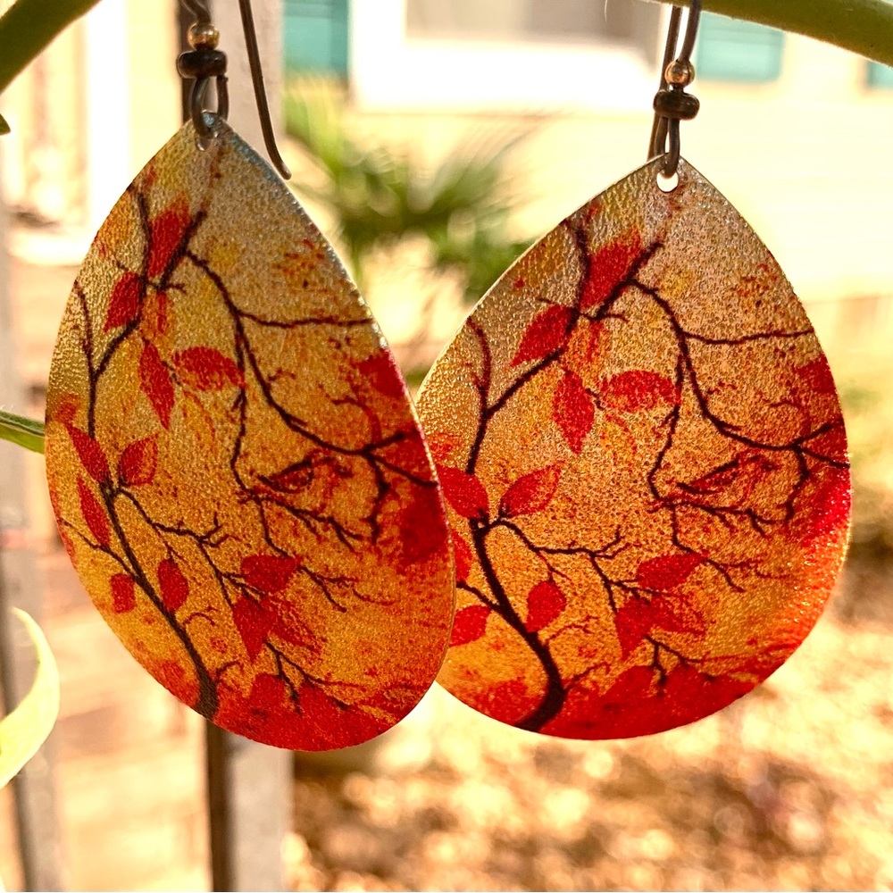Fall Holiday beautiful earrings. Niobium ear wire.